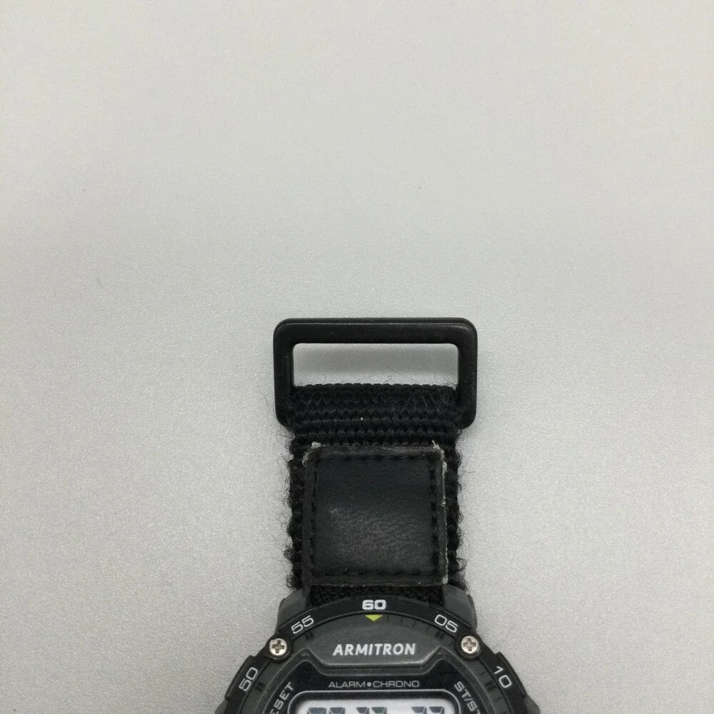Armitron Pro Sport Mens Watch 43mm Digital Black Nylon Alarm Chrono Backlight